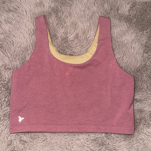 Old Navy Active sleeveless crop tank top built in bra mauve pink powerchill M(8) - Picture 2 of 6